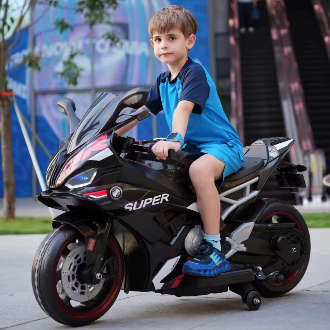 Moto Électrique Sportive S1000rr pour Enfant – 2 Places, 12V - Noire
