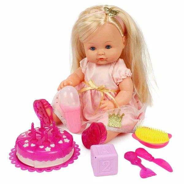 Poupée Yala Baby Anniversaire avec Gâteau et Accessoires 40 cm – Dès 3 Ans