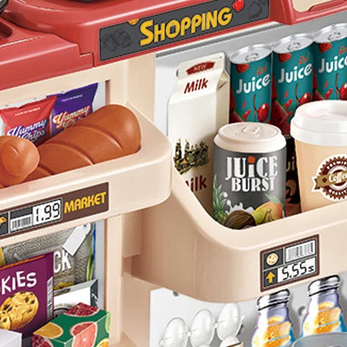 Supermarché Jouet avec Caisse – 48 Pièces