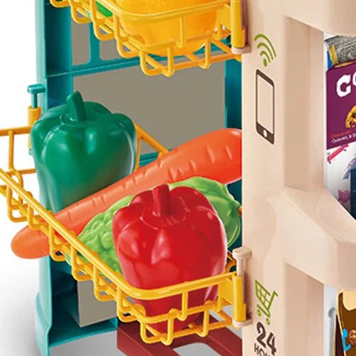 Supermarché Jouet avec Caisse – 48 Pièces