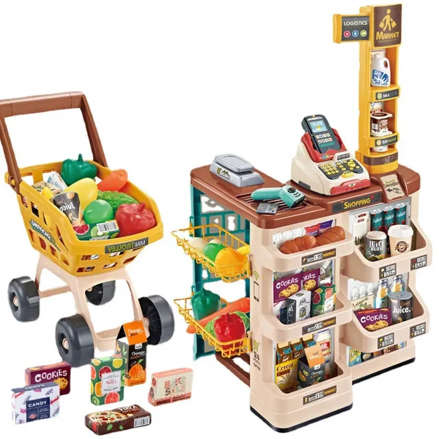 Supermarché Jouet avec Caisse – 48 Pièces