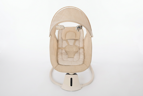Berceau Balancelle Mastela Aura Deluxe Beige – Démarrage par Induction, Ciel de Lit