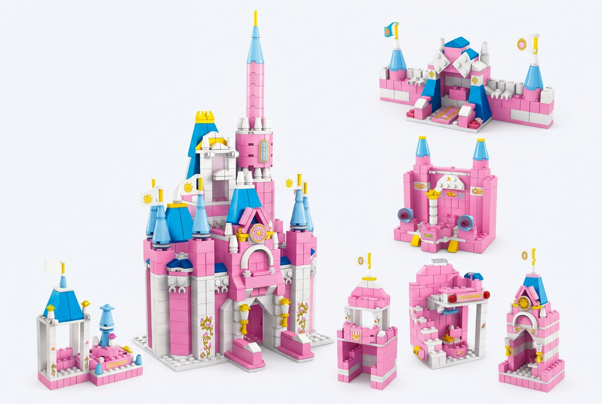 Jeu de Construction 1000 Pièces 6 en 1 – Château de Princesse dès 6 Ans