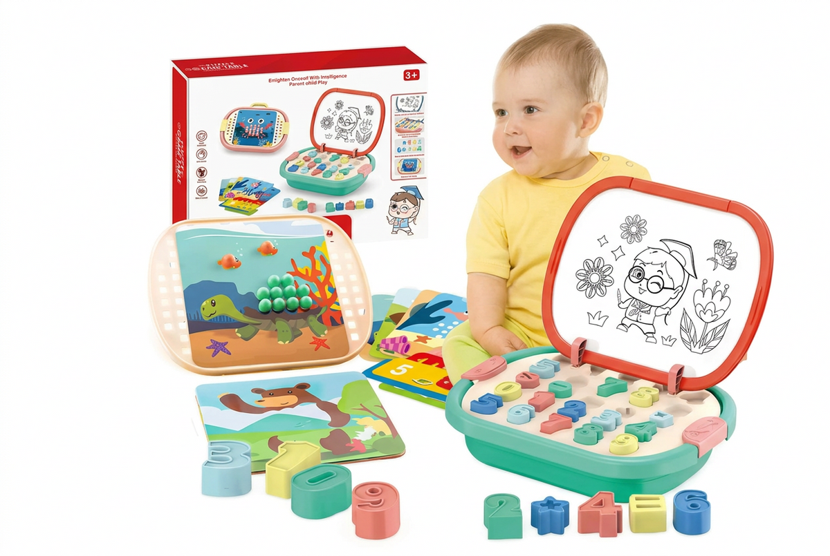 Mallette Éducative Puzzle Game Table – Chiffres, Formes et Tableau dès 3 Ans