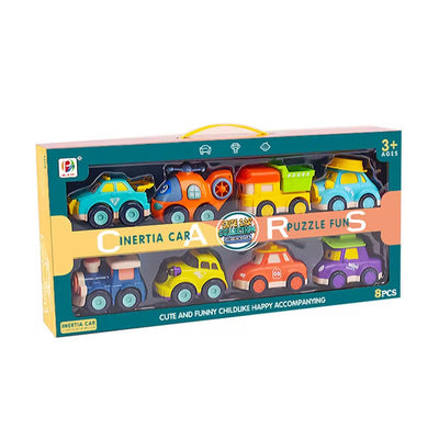 Coffret de 8 Petites Voitures Colorées – Collection "Cute Cars" pour Tout-Petits