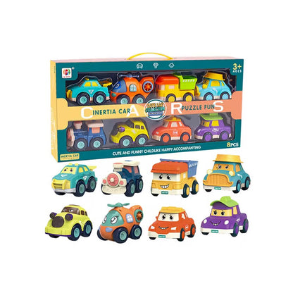 Coffret de 8 Petites Voitures Colorées – Collection "Cute Cars" pour Tout-Petits