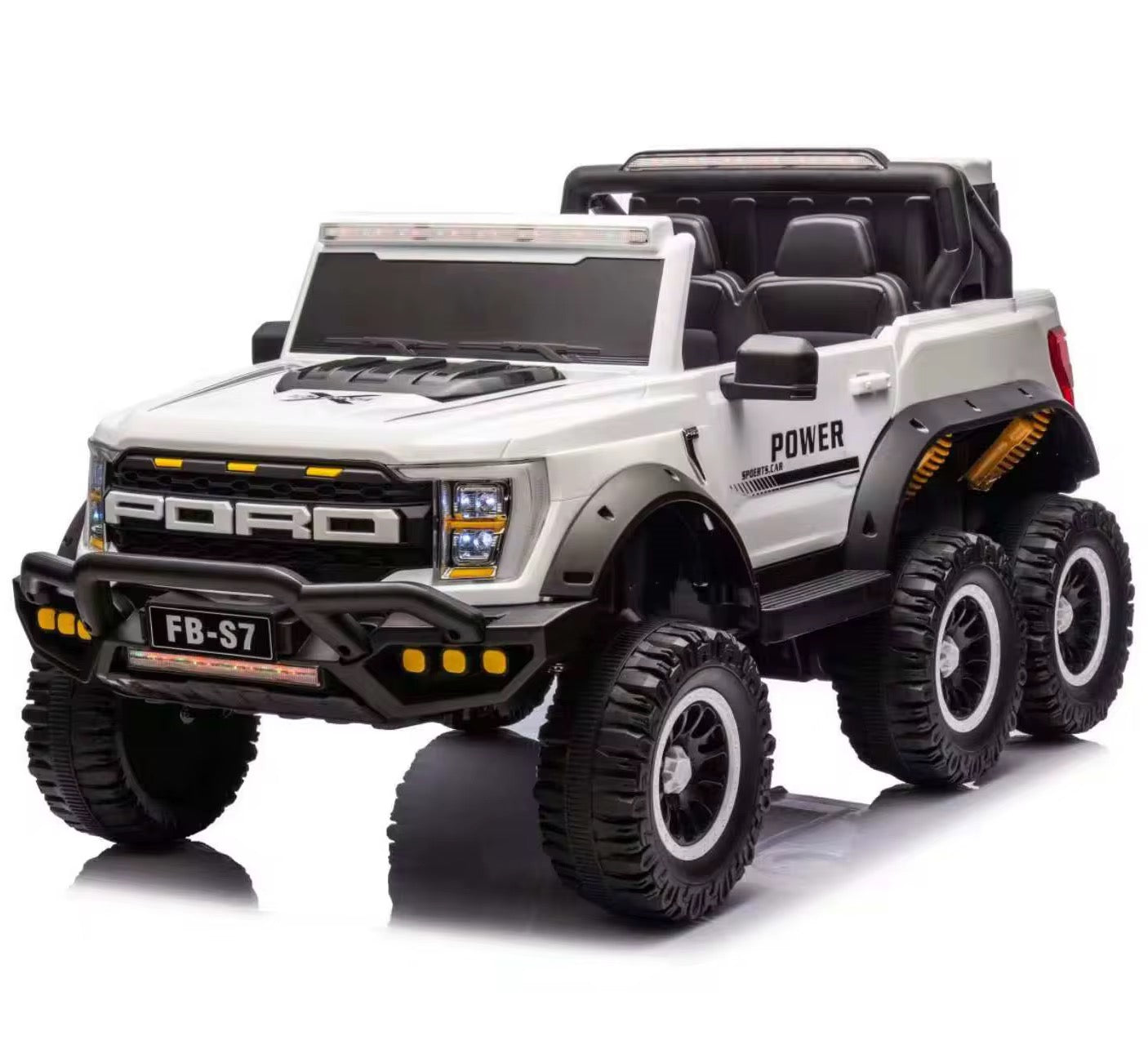Voiture Électrique 6x6 pour Enfants – 12V avec Télécommande Blanc