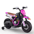 Moto Électrique Enfant – Style Cross Sport avec Roues Stabilisatrices Rose