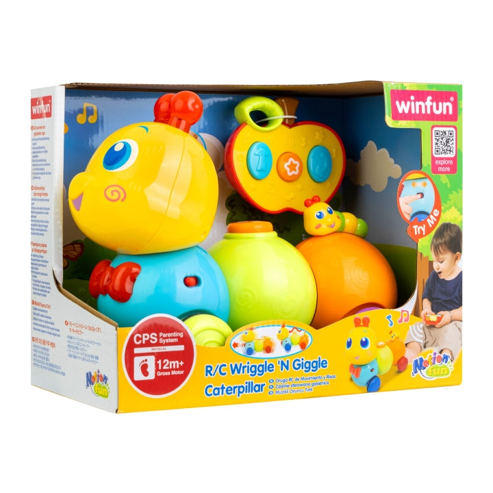 Chenille R/C à Ondulations (IR) – Télécommande Pomme, Sons & Mélodies