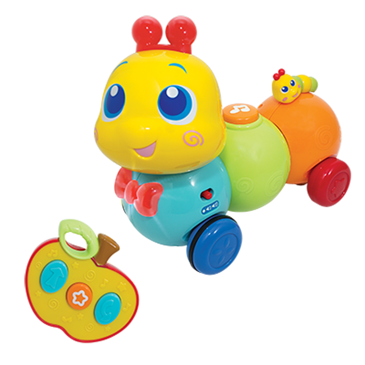 Chenille R/C à Ondulations (IR) – Télécommande Pomme, Sons & Mélodies