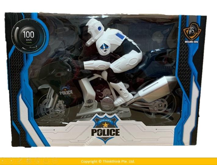 Jouet de moto de police - Sheriff Police Motor Cycle - avec lumière et sons de police - 29CM