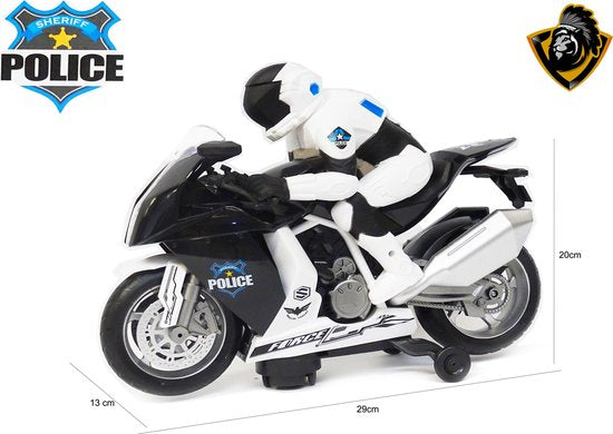 Jouet de moto de police - Sheriff Police Motor Cycle - avec lumière et sons de police - 29CM