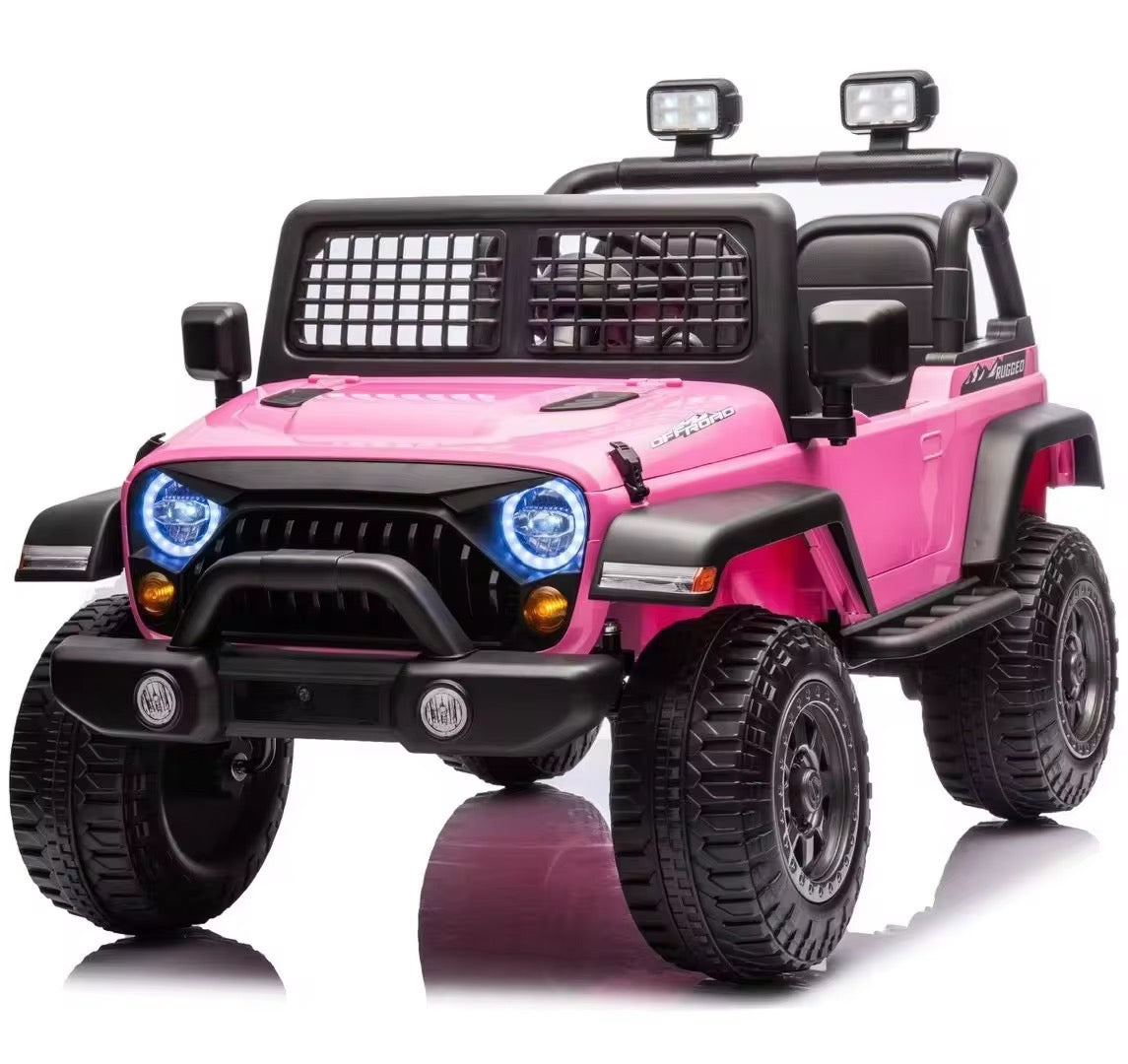 Voiture Électrique Tout-Terrain UTV pour Enfants 12V - Rose