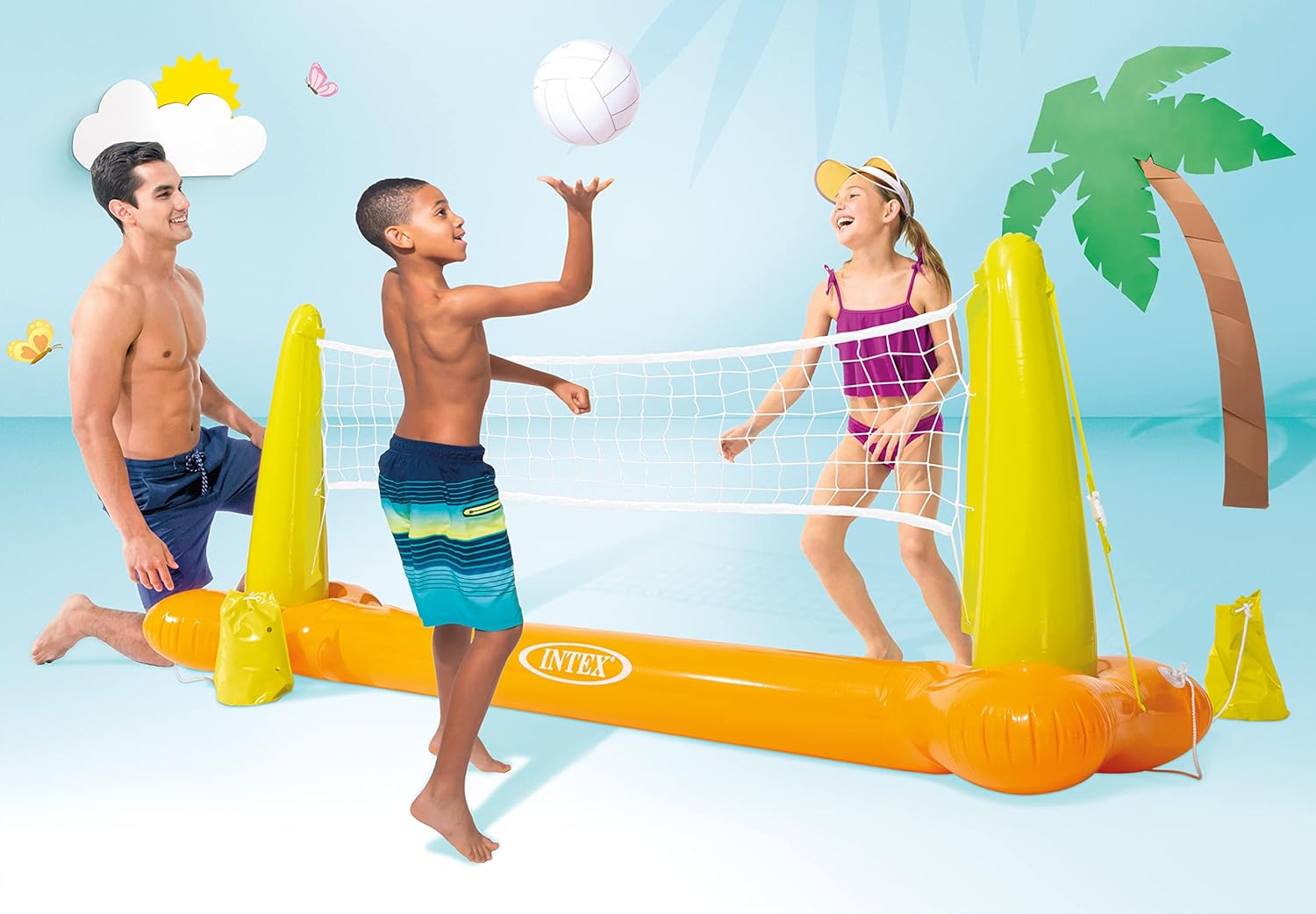 Set de Volley Gonflable Intex – Jeu Aquatique avec Filet & Ballon dès 6 Ans