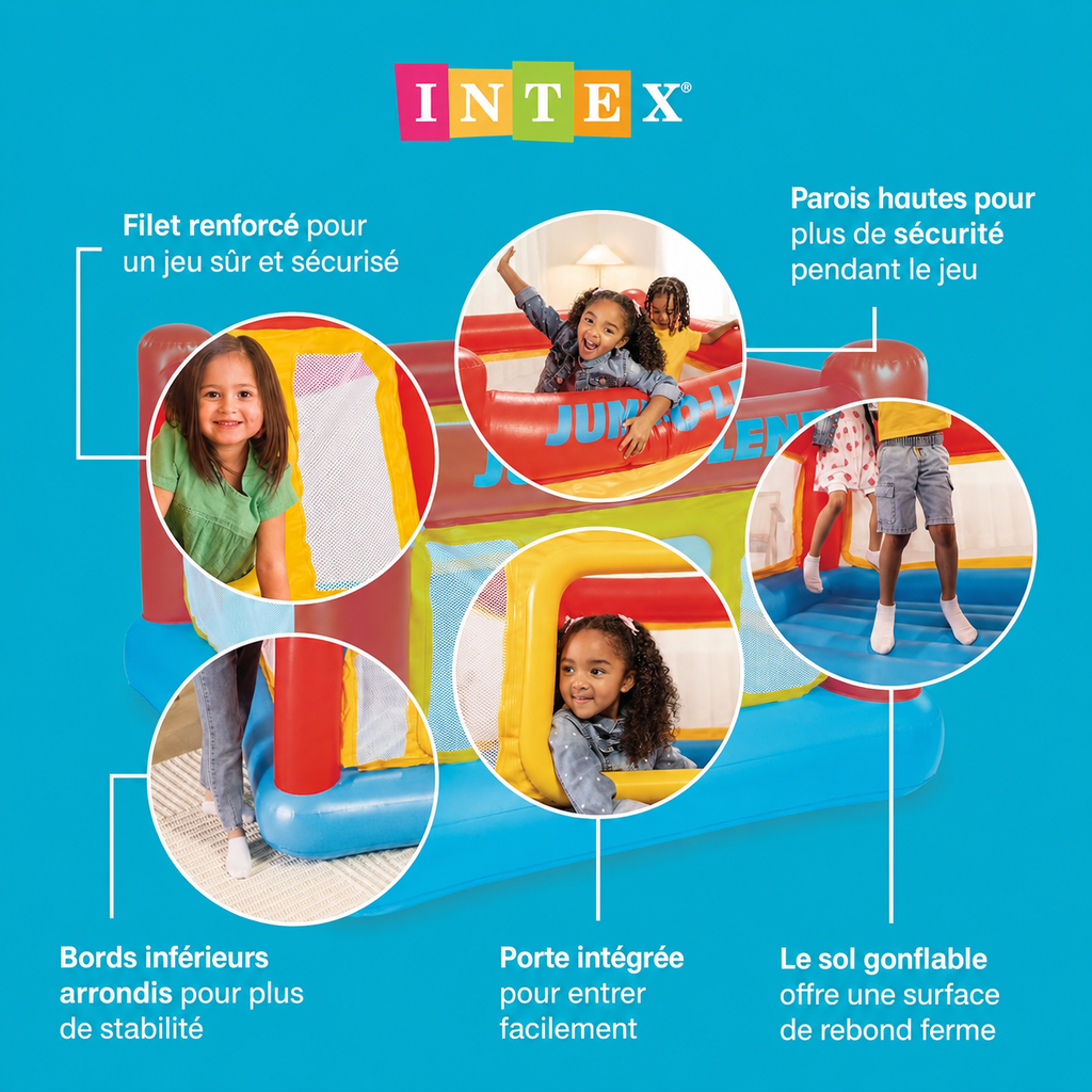 Château Gonflable Intex Jump-O-Lene – Aire de Rebond Enfant 3-6 Ans