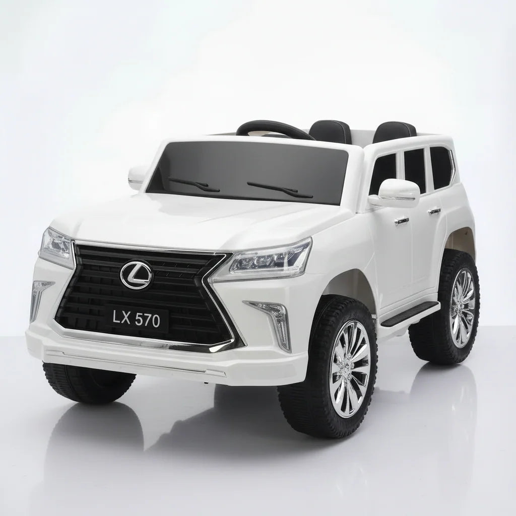Voiture Électrique Lexus LX570 pour Enfant – 12V, 2 Places, 4x4, Télécommande - Blanc