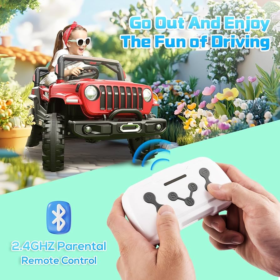 Jeep Électrique Enfant 4 Roues 12 V – Rouge
