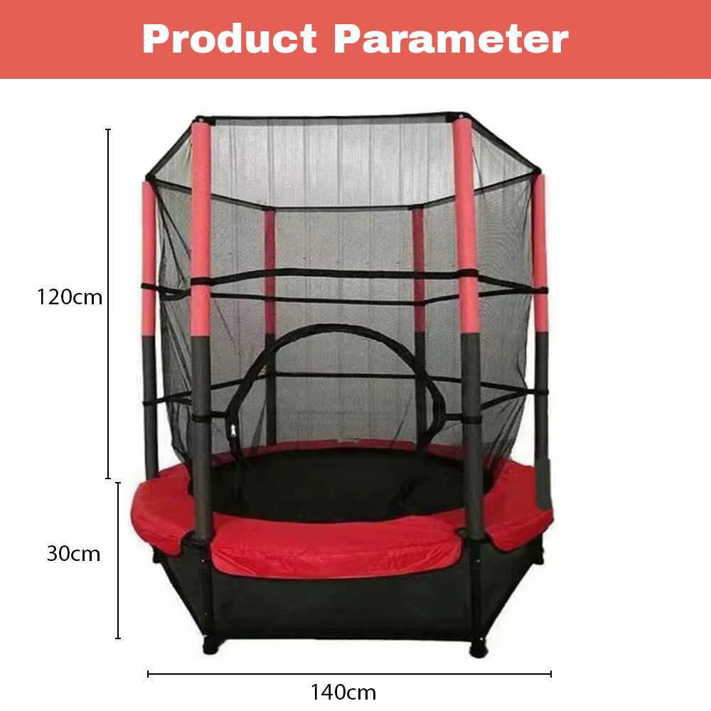 Trampoline Enfant 140 cm avec Filet de Sécurité – Intérieur & Extérieur