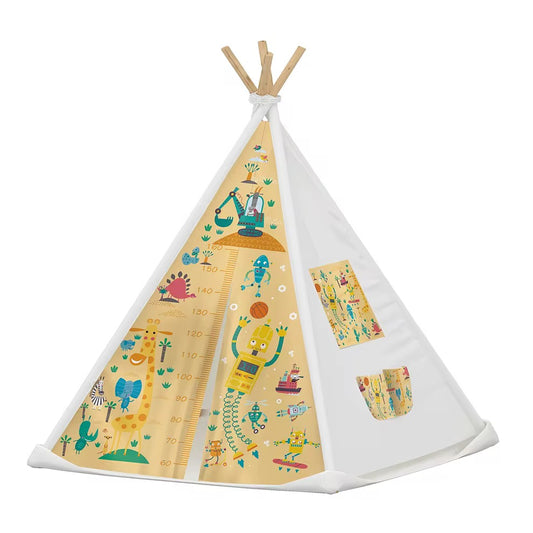Tipi Enfant Thème Chouettes – 1,50 m, Tapis & Guirlande Lumineuse Inclus