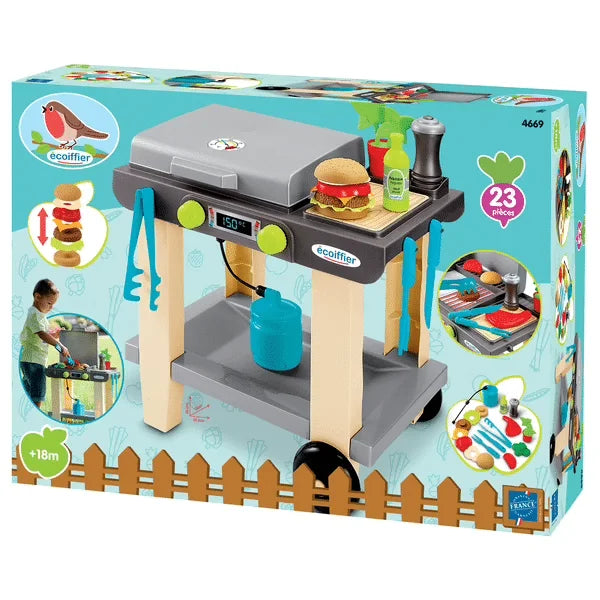 Barbecue Jouet Ecoiffier 23 Pièces – Grill d’Imitation Enfant avec Accessoires dès 18 Mois