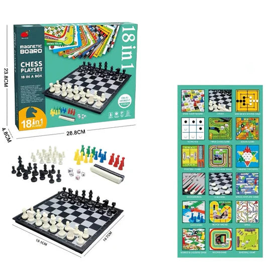 18-in-1 magnetic chess playset