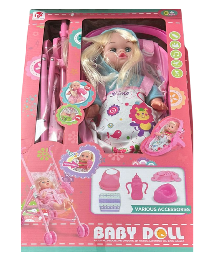 L'ensemble Baby Doll présenté est un ensemble de jeu complet et nourrissant conçu pour les enfants âgés de 3 ans et plus.
