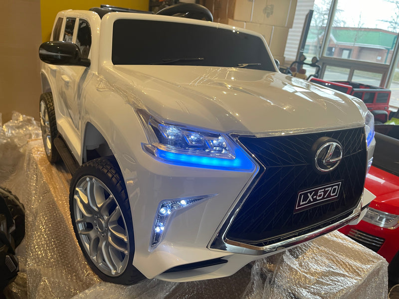 Voiture Électrique Lexus LX570 pour Enfant – 12V, 2 Places, 4x4, Télécommande - Blanc