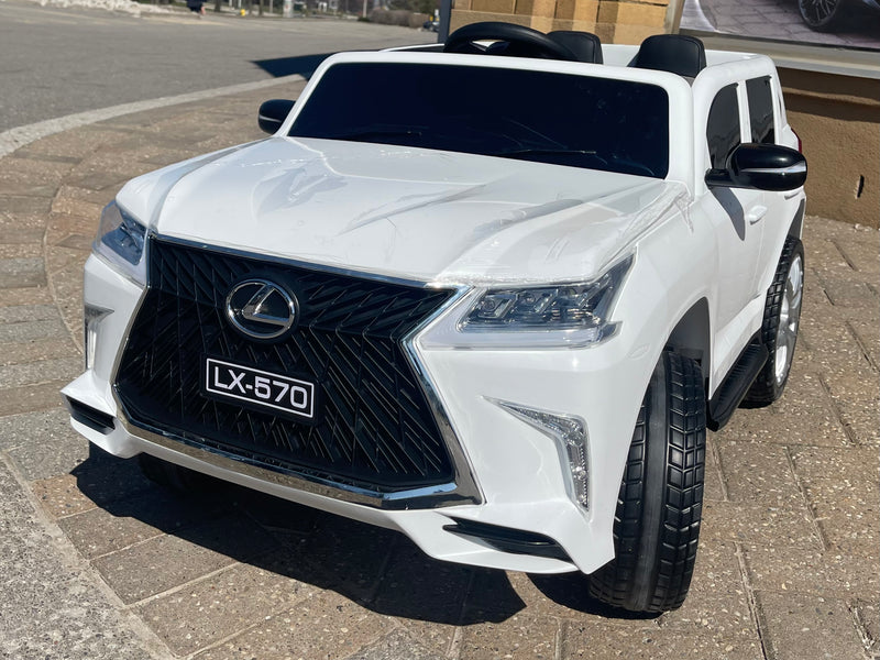 Voiture Électrique Lexus LX570 pour Enfant – 12V, 2 Places, 4x4, Télécommande - Blanc