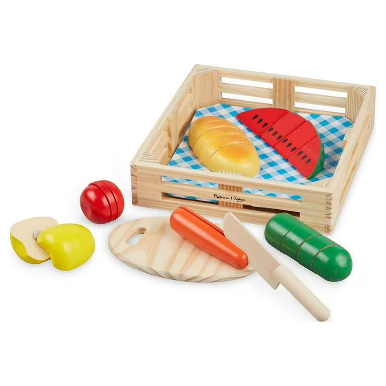 Wooden Cutting Food set featuring sliceable wooden produce