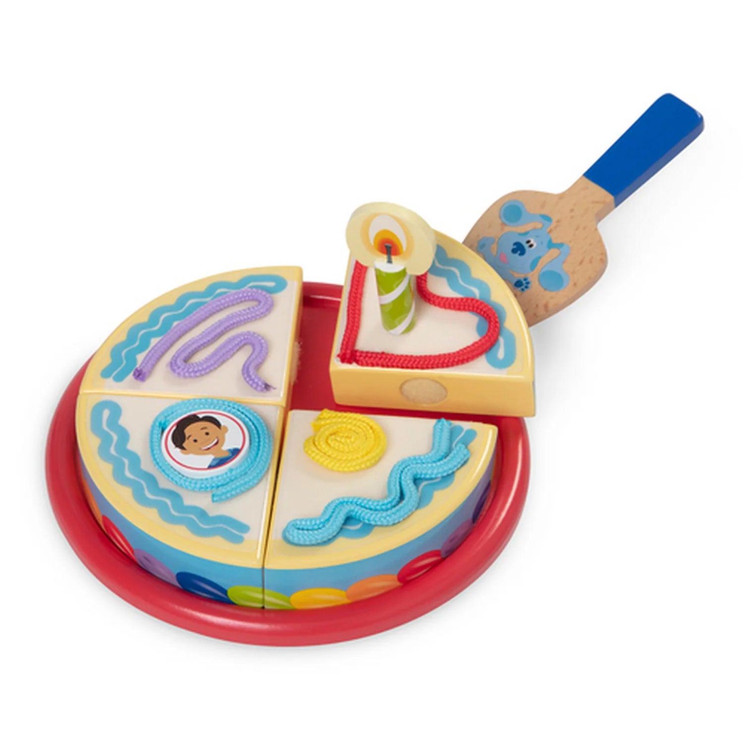 les indices et vous de Melissa & Doug Blue ! Ensemble de jeu de fête d'anniversaire en bois