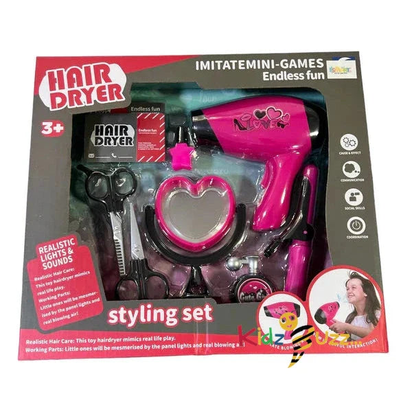 Sèche-cheveux rose et noir de Rabia Toys