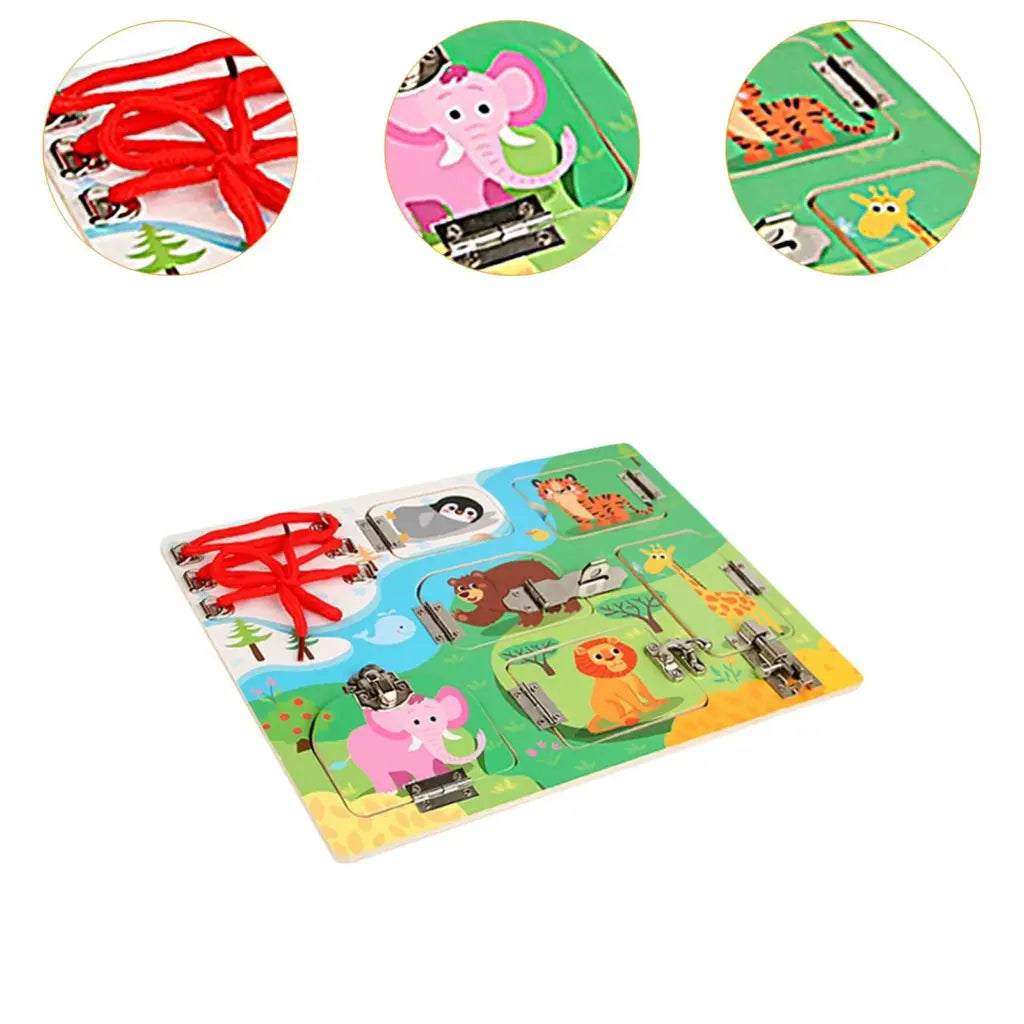 Wood Busy Board Sensory Activity Board