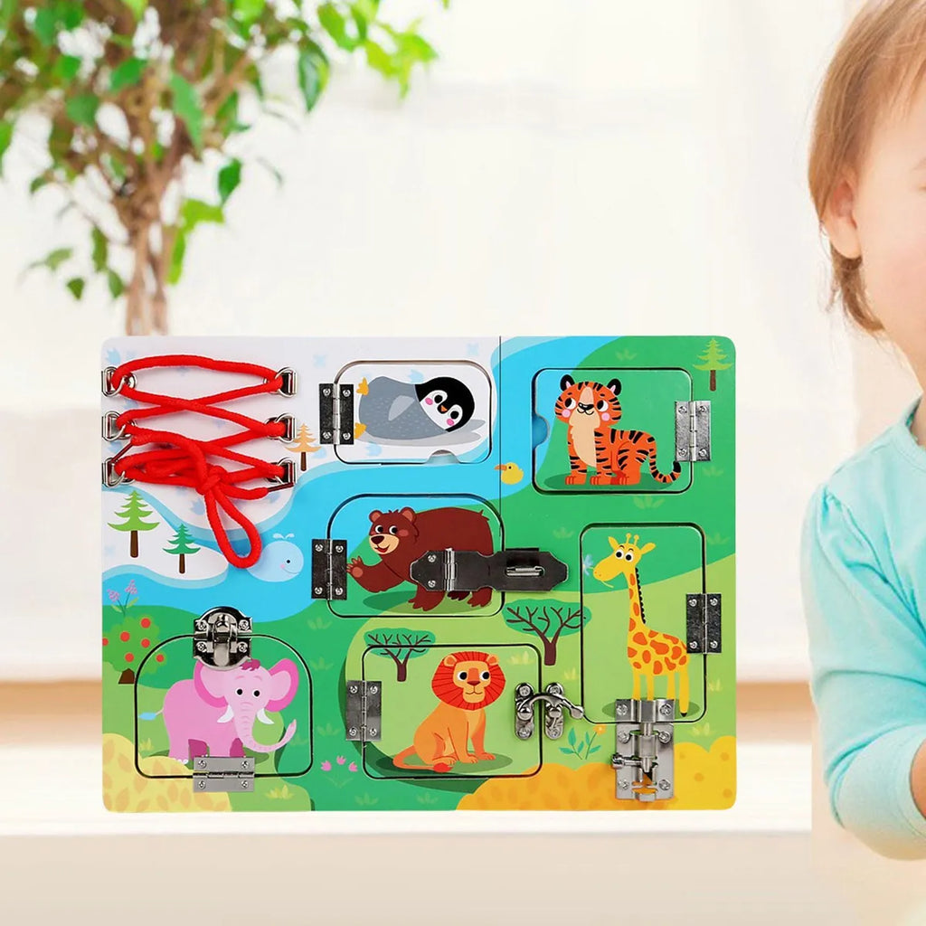 Wood Busy Board Sensory Activity Board
