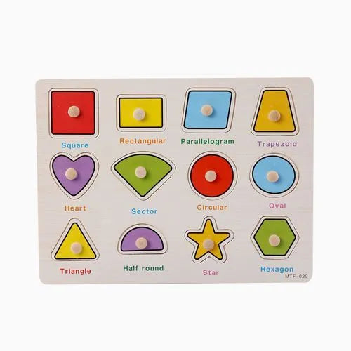 Puzzle en Bois des Formes Géométriques – 12 Pièces