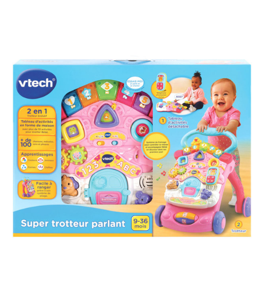 Super Trotteur parlant 2 en 1 rose - VTech
