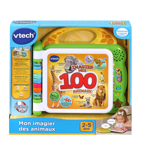 LIVRE INTERACTIF – MON IMAGIER DES ANIMAUX BILINGUE – VTECH