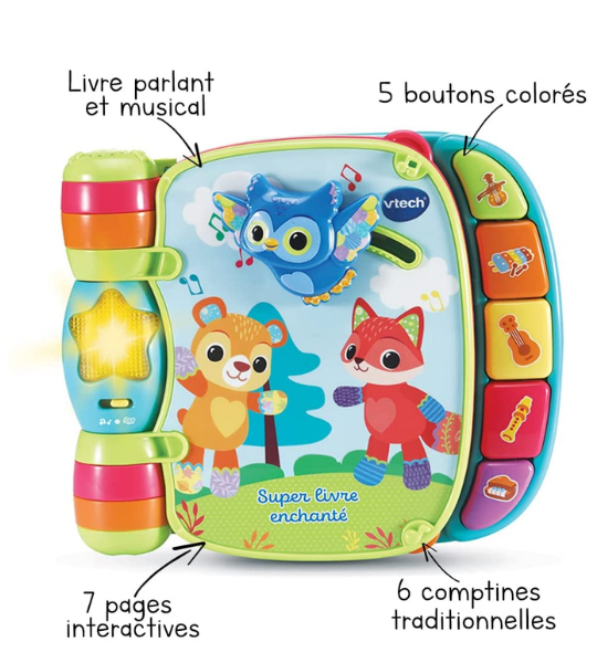 LIVRE INTERACTIF BLEU – SUPER LIVRE ENCHANTÉ DES BABY LOULOUS – VTECH