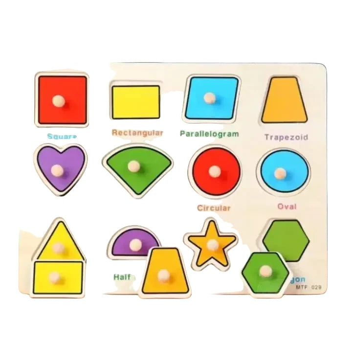 Puzzle en Bois des Formes Géométriques – 12 Pièces
