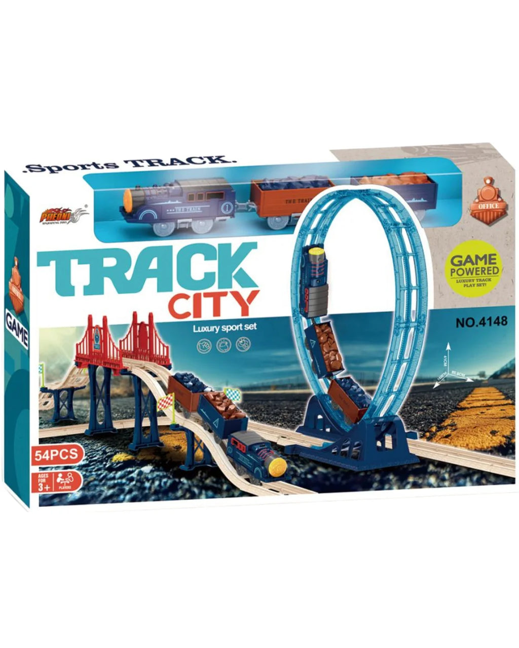 Coffret de train de luxe Track City, jouet de sport