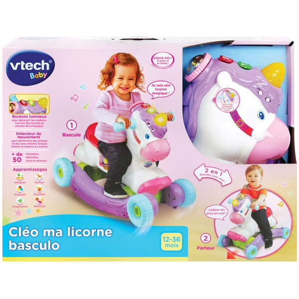 CLéo PORTEUR MA LICORNE BASCULO -VTECH