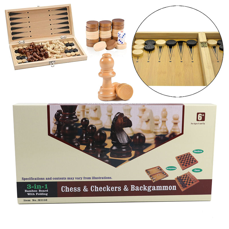 3-in-1 bamboo folding game set