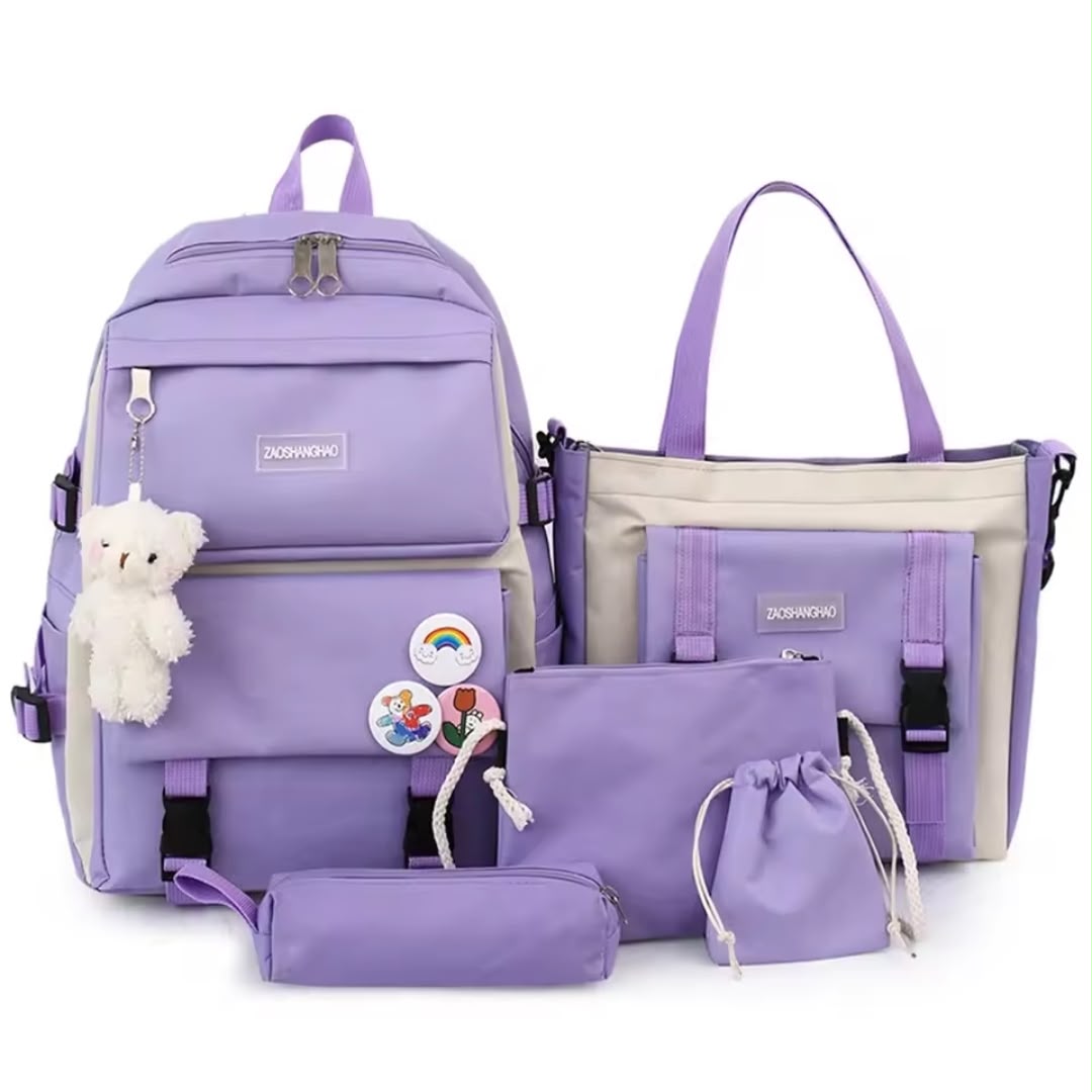 Ensemble Sac à Langer Multifonction 5 Pièces – Sac à Dos, Cabas et Accessoires
