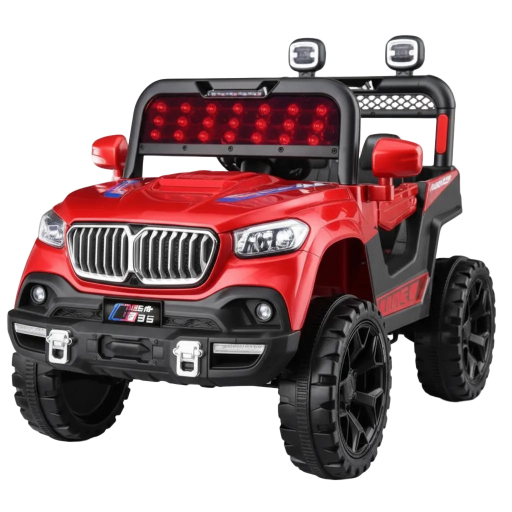 BM Électrique Enfant 1 Place avec LED et Grandes Roues – De 2 à 5 Ans - Rouge