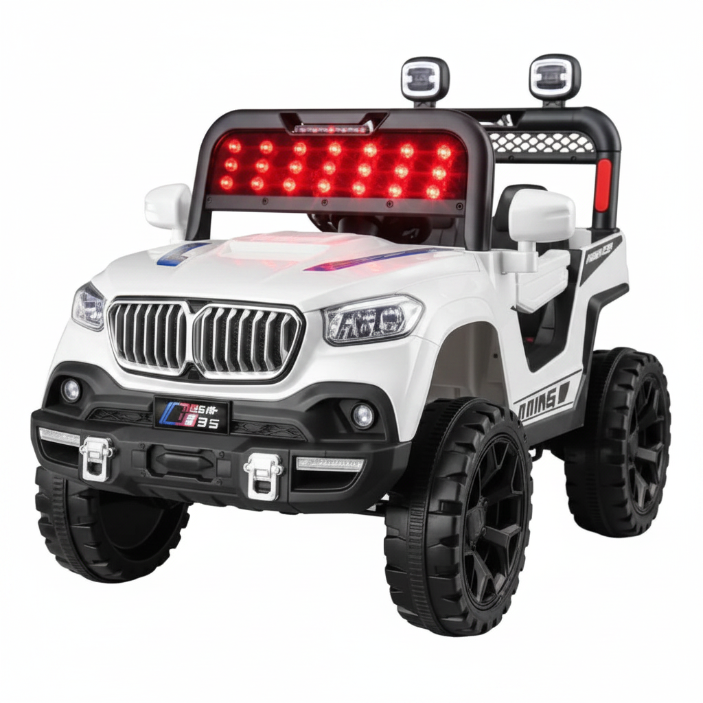 BM Électrique Enfant 1 Place avec LED et Grandes Roues – De 2 à 5 Ans - Rouge