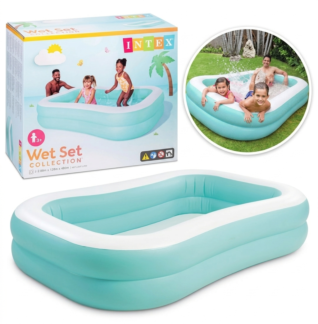 Piscine Gonflable Rectangulaire Intex – Wet Set Collection 228 × 121 × 40 cm dès 3 Ans