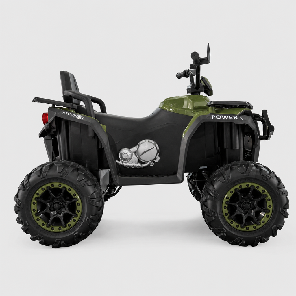 Quad Électrique Enfant Vert Olive – ATV Tout-Terrain avec Grandes Roues