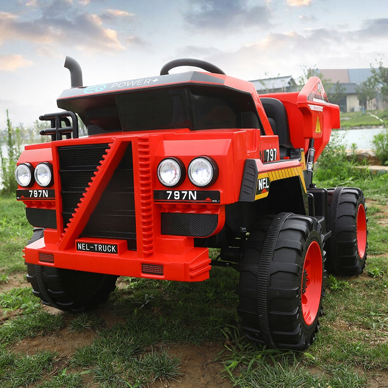 Le Camion Conteneur Électrique 12V pour enfants - Rouge