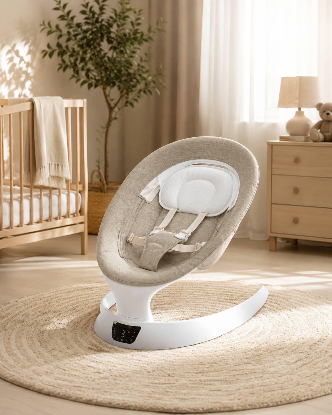 Balancelle Électrique Kidilo avec Moustiquaire – Transat Bébé Réglable dès la Naissance