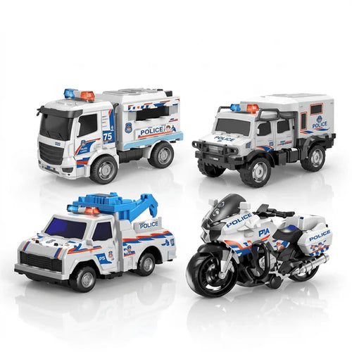 Coffret de jouets de véhicules de police Kidsmart « SWAT Team », comprenant des camions à friction et une moto