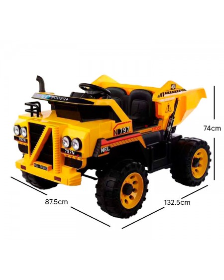 Le Camion Conteneur Électrique 12V pour enfants - JAUNE